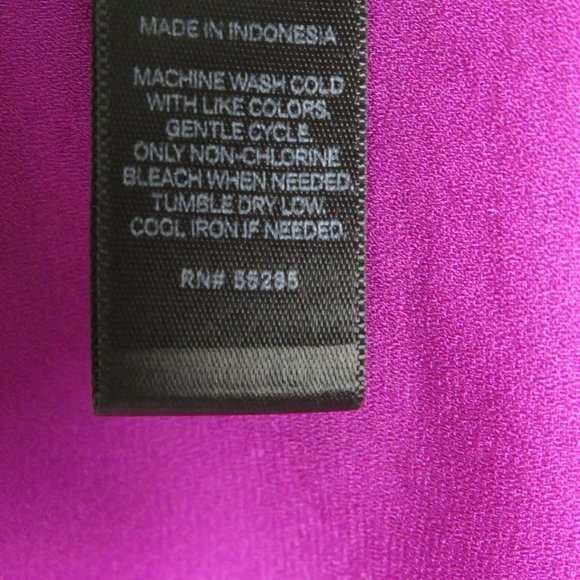 Express* Women's Long Sleeve‎ Curved Hem Split Neck 1/4 Button Down Blouse~ SP - Picture 4 of 8